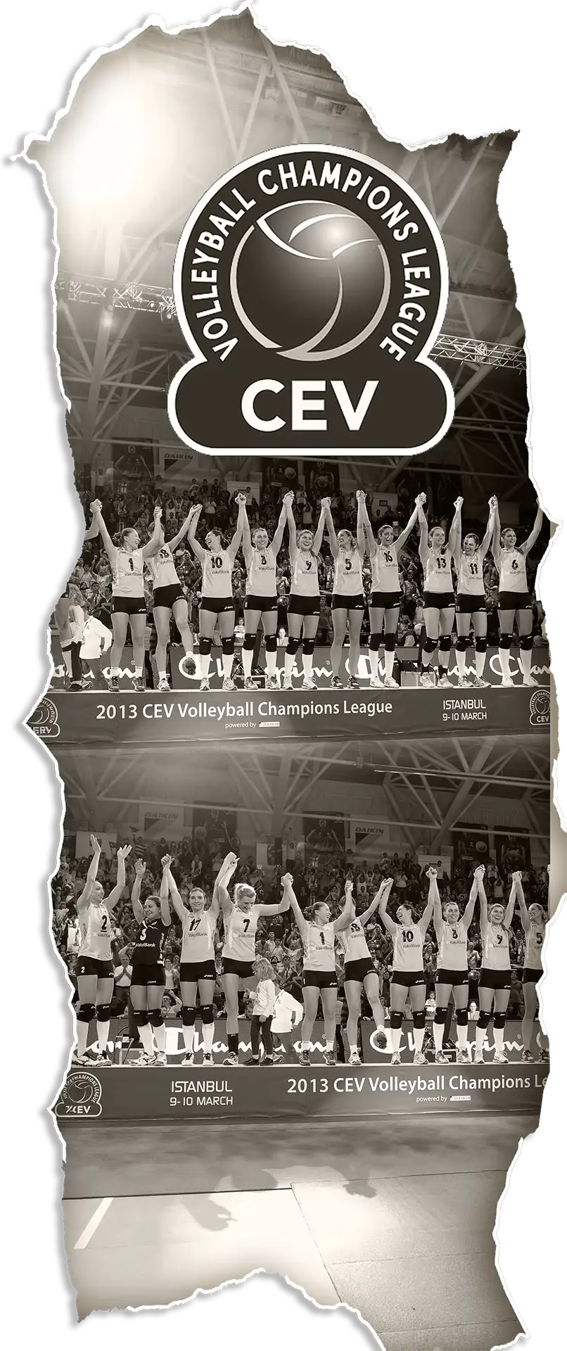 VakıfBank kadın voleybol takımının CEV Şampiyonlar Ligi zaferi sonrası kutlama anı