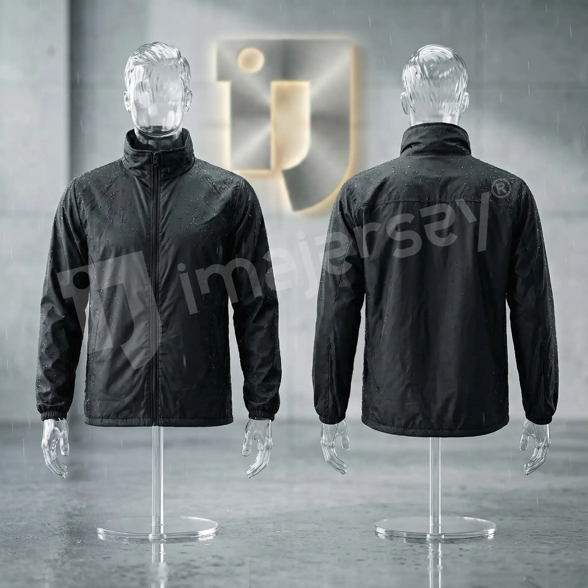 TAKIMINIZ İÇİN PROFESYONEL BASKILI SİYAH YAĞMURLUK 